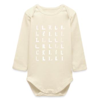 L-Glyphen: Vielfältige Schriftporträts - Baby Organic Langarmbody - Natur - Vorne