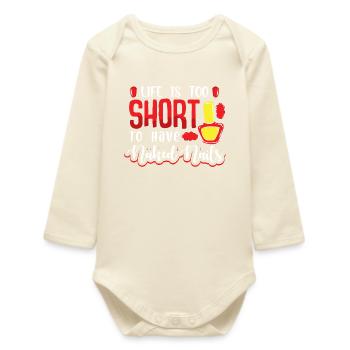 Nail Designer Nail Designer Cosmetics Nail Salon - Baby Organic Long-Sleeved Bodysuit - soft Ecru - Front