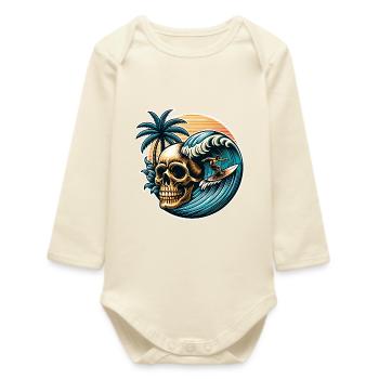 Surf - Baby Organic Long-Sleeved Bodysuit - soft Ecru - Front