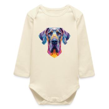 Great Dane - Baby Organic Long-Sleeved Bodysuit - soft Ecru - Front