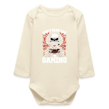 Totenkopf mit Gaming Controller Gamer Zocken - Baby Organic Langarmbody - Natur - Vorne