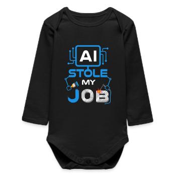 AI Stole My Job Funny Tech Graphic - Baby Organic Langarmbody - Schwarz - Vorne