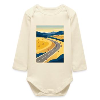 July Road - Cycling Memory - Baby Organic Long-Sleeved Bodysuit - soft Ecru - Front