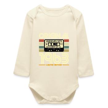 Kassette Retro 1963 Original - Baby Organic Langarmbody - Natur - Vorne