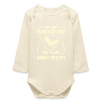 Taube Taubenzüchter Brieftaubensport Taubenverein - Baby Organic Langarmbody - Natur - Vorne
