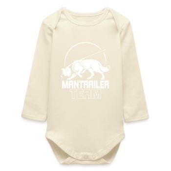 Border Collie Mantrailer Team Hundesport Hunde - Baby Organic Langarmbody - Natur - Vorne