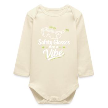 Goggle Vibe | Laboratory Safety - Baby Organic Long-Sleeved Bodysuit - soft Ecru - Front