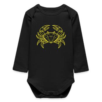 Cancer – Protection & Strength - Baby Organic Long-Sleeved Bodysuit - black - Front