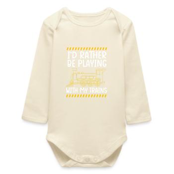 Modelleisenbahn Modellbau Modellbauer - Baby Organic Langarmbody - Natur - Vorne