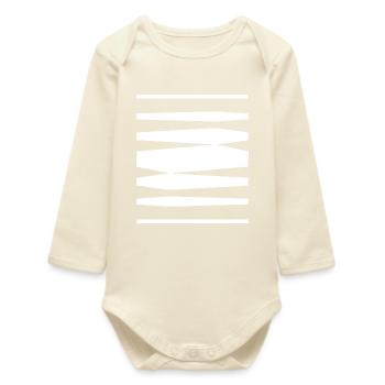 Bold Stripes design - Baby Organic Long-Sleeved Bodysuit - soft Ecru - Front