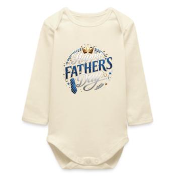 Father's Day - Homme d'affaire - Cravate bureau - Body bébé manches longues biologique - écru doux - Devant