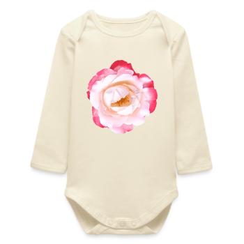 Rose - Body bébé manches longues biologique - écru doux - Devant