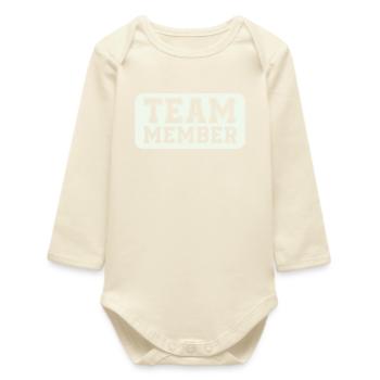 Varsity-style team member - Baby Organic Long-Sleeved Bodysuit - soft Ecru - Front