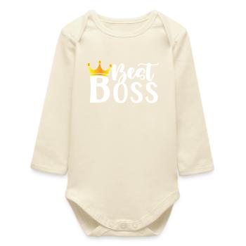 The Best Best Ever Manager CEO Women Girl - Baby Organic Long-Sleeved Bodysuit - soft Ecru - Front