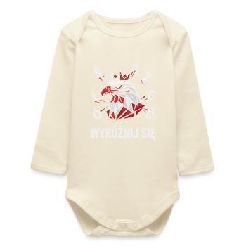 Poland Pride White Eagle Wyróżnij Się - Baby Organic Long-Sleeved Bodysuit - soft Ecru - Front