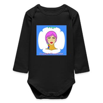 miss - Baby Organic Long-Sleeved Bodysuit - black - Front