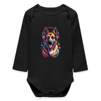 Berger allemand - Body bébé manches longues biologique - noir - Devant