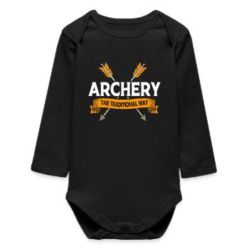 Archery Archery Archer - Baby Organic Long-Sleeved Bodysuit - black - Front