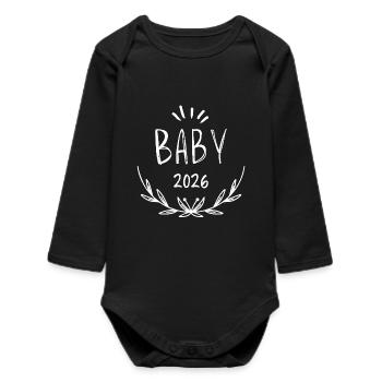 Baby 2026 Laurels Design - Baby Organic Long-Sleeved Bodysuit - black - Front