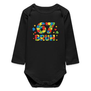 Frère qui dit drôle, rétro vintage Jeunesse, langage de la - Body bébé manches longues biologique - noir - Devant