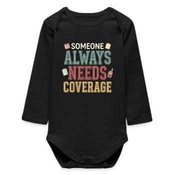 Head of the daycare center, head of the preschool - Baby Organic Long-Sleeved Bodysuit - black - Front