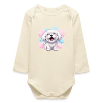 Éclaboussure pastel joyeuse et duveteuse - Body bébé manches longues biologique - écru doux - Devant