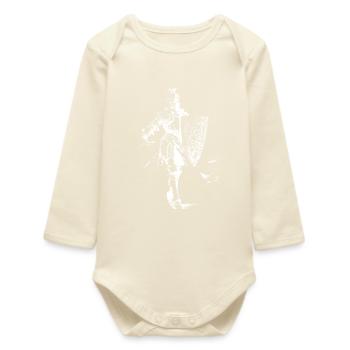 Knight Emblem - Baby Organic Long-Sleeved Bodysuit - soft Ecru - Front