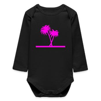Palmen - Baby Organic Langarmbody - Schwarz - Vorne