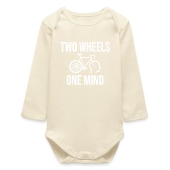 Two wheels, one mind - Baby Organic Long-Sleeved Bodysuit - soft Ecru - Front
