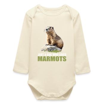 Marmots Groundhog - Baby Organic Long-Sleeved Bodysuit - soft Ecru - Front