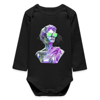 Lunettes néon Statue Vaporwave - Body bébé manches longues biologique - noir - Devant