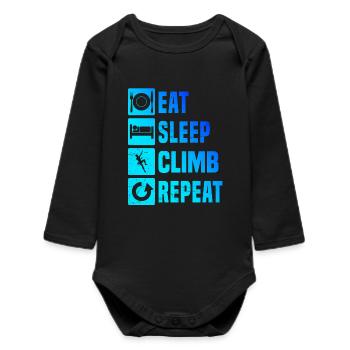 Gift idea for the mountaineer with rock climbing - Baby Organic Long-Sleeved Bodysuit - black - Front
