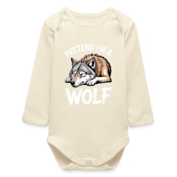 Wolf Sayings Wolves Funny Wolf Gift - Baby Organic Long-Sleeved Bodysuit - soft Ecru - Front