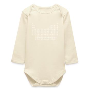 Periodensystem Chemie Elemente schlau klug weiß - Baby Organic Langarmbody - Natur - Vorne