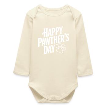 Bonne fête de Pawther - Body bébé manches longues biologique - écru doux - Devant