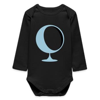retro lounge chair eames panton - Baby Organic Long-Sleeved Bodysuit - black - Front