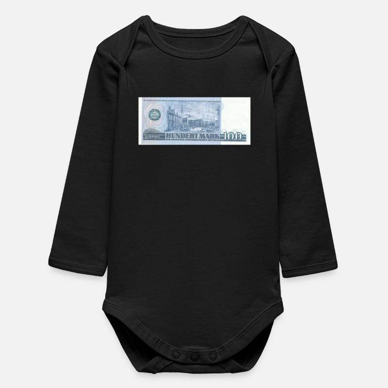 100 marks de la RDA - Body bébé manches longues biologique - noir