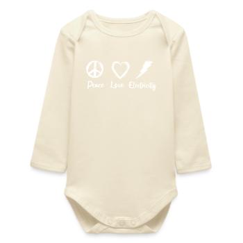 Peace Love Electricity - Baby Organic Long-Sleeved Bodysuit - soft Ecru - Front