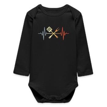 Wooden spoon palpitations - Baby Organic Long-Sleeved Bodysuit - black - Front