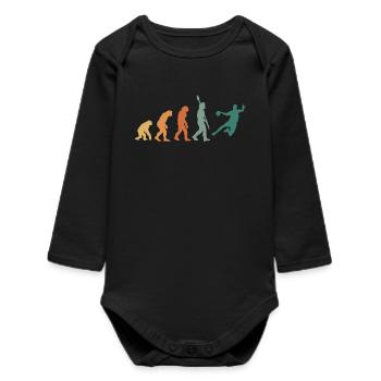 Evolution Handball Retro - Baby Organic Langarmbody - Schwarz - Vorne