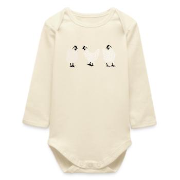 Fans de poulet - Coq - Coq - Poulet fleur - Bio - Body bébé manches longues biologique - écru doux - Devant