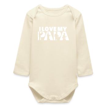 Ich liebe meinen Papa Architekt Bau Papa - Baby Organic Langarmbody - Natur - Vorne