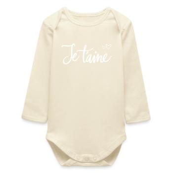 I love you - Baby Organic Long-Sleeved Bodysuit - soft Ecru - Front