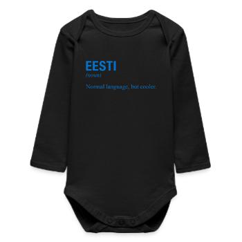 Estonian language Estonia - Baby Organic Long-Sleeved Bodysuit - black - Front