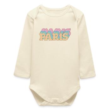 Paris – Faute de frappe pastel & style urbain - Body bébé manches longues biologique - écru doux - Devant