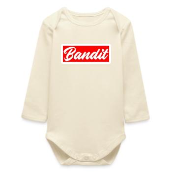 bandit voleur crime autocollant criminel hooligan gang - Body bébé manches longues biologique - écru doux - Devant