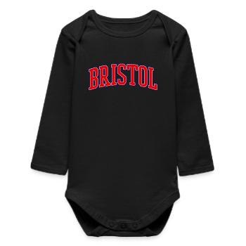 Bristol Varsity Bow Logo - Baby Organic Long-Sleeved Bodysuit - black - Front