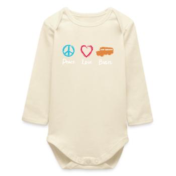 Bus de Peace Love - Body bébé manches longues biologique - écru doux - Devant