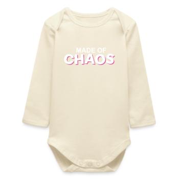 Fabriqué en accent rose Chaos - Body bébé manches longues biologique - écru doux - Devant