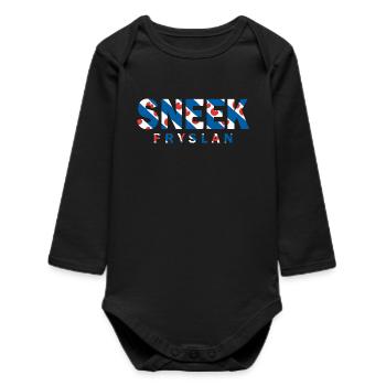 Sneek Friesland Fryslan Flag Shirt, Hoodie, Bag - Baby Organic Long-Sleeved Bodysuit - black - Front